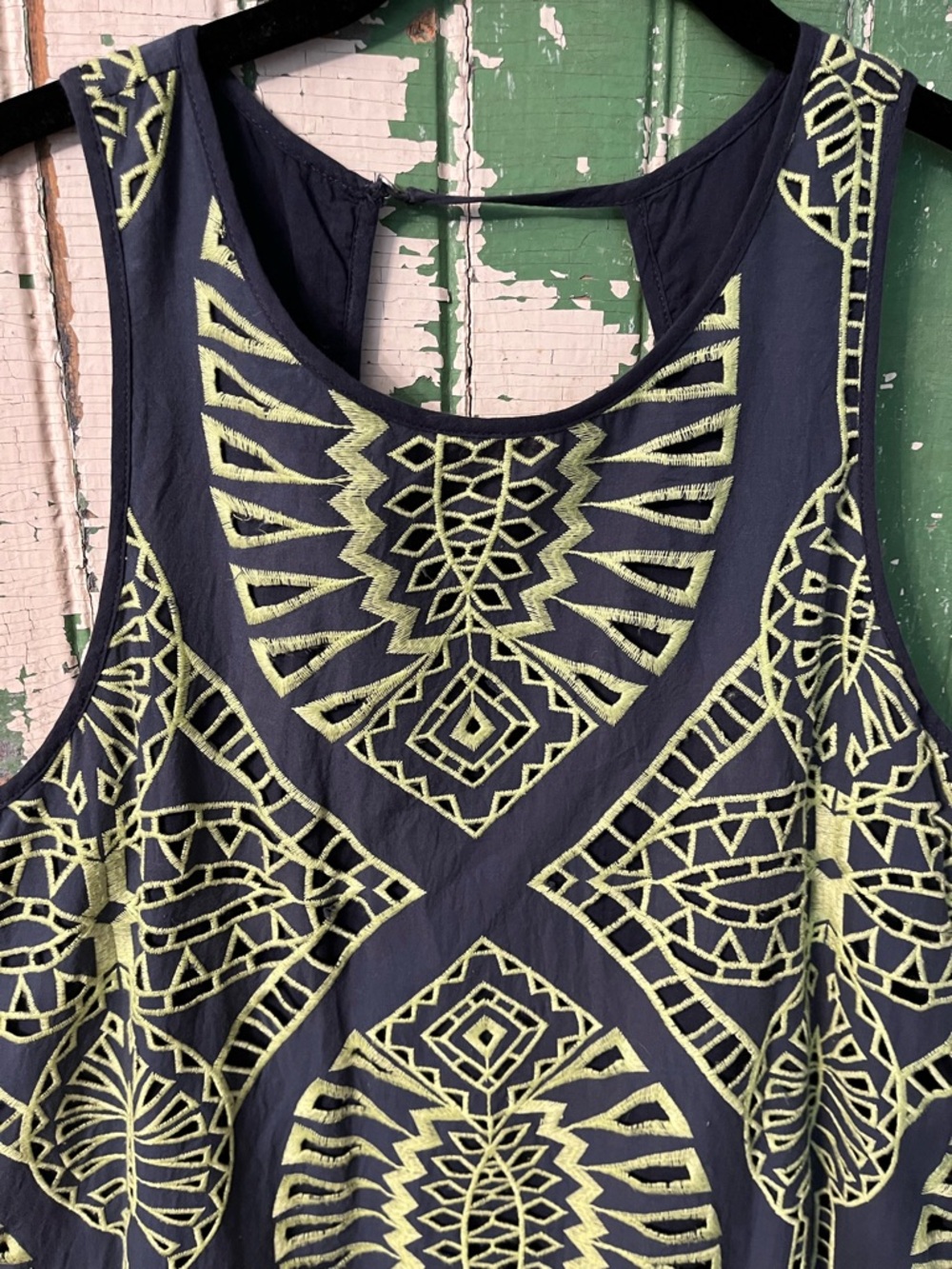Tart Dress with Boho Lime Stitching size Small